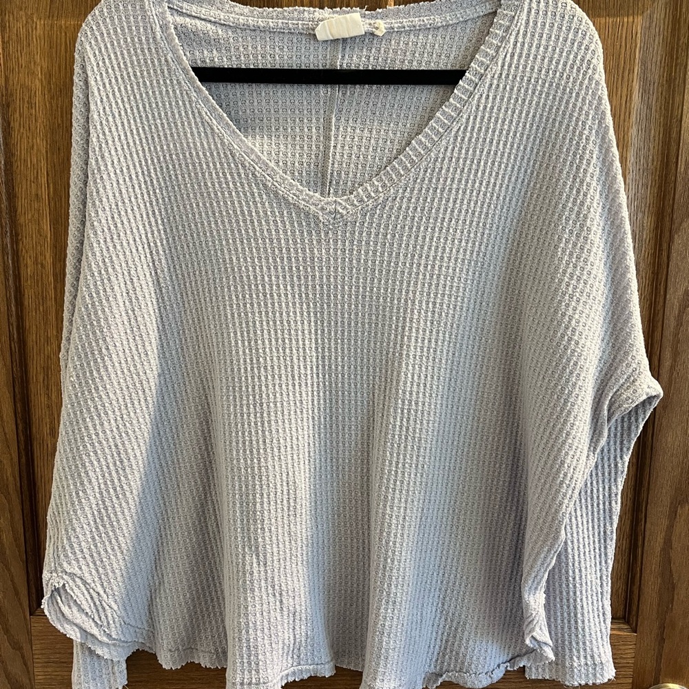 Urban Outfitters Gray Waffle Knit Top